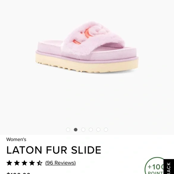 California Aster Ugg Laton Fur Slides - Picture 3 of 3